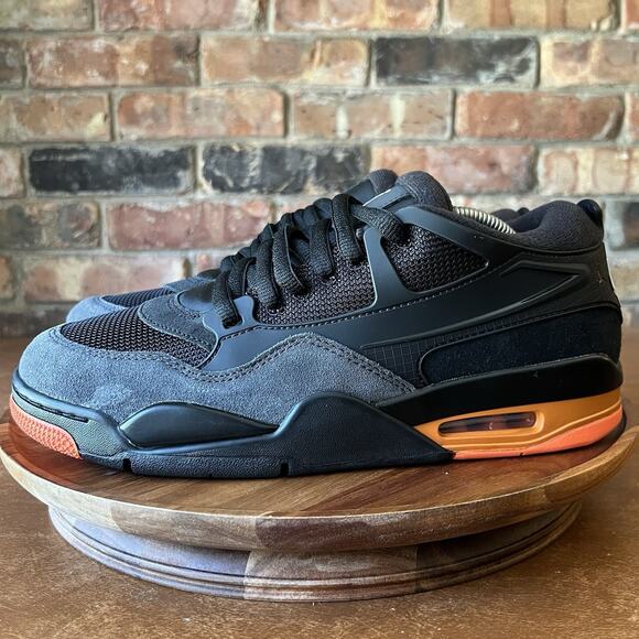 Air Jordan 4 RM Black Gray Starfish Low Shoes Sneakers Mens Sizes 11 - Picture 2 of 16